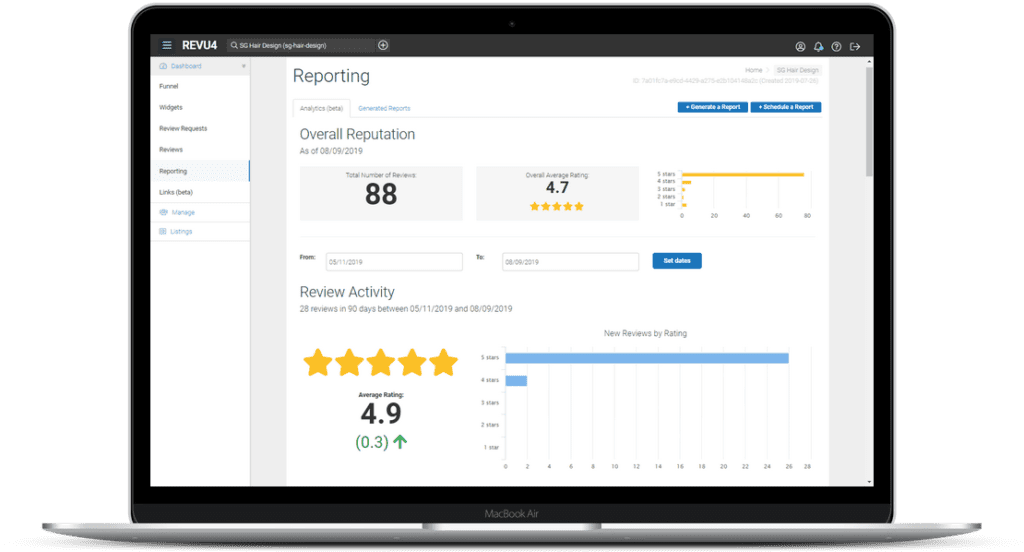 revu4-reporting-laptop REVU4 Reporting dashboard